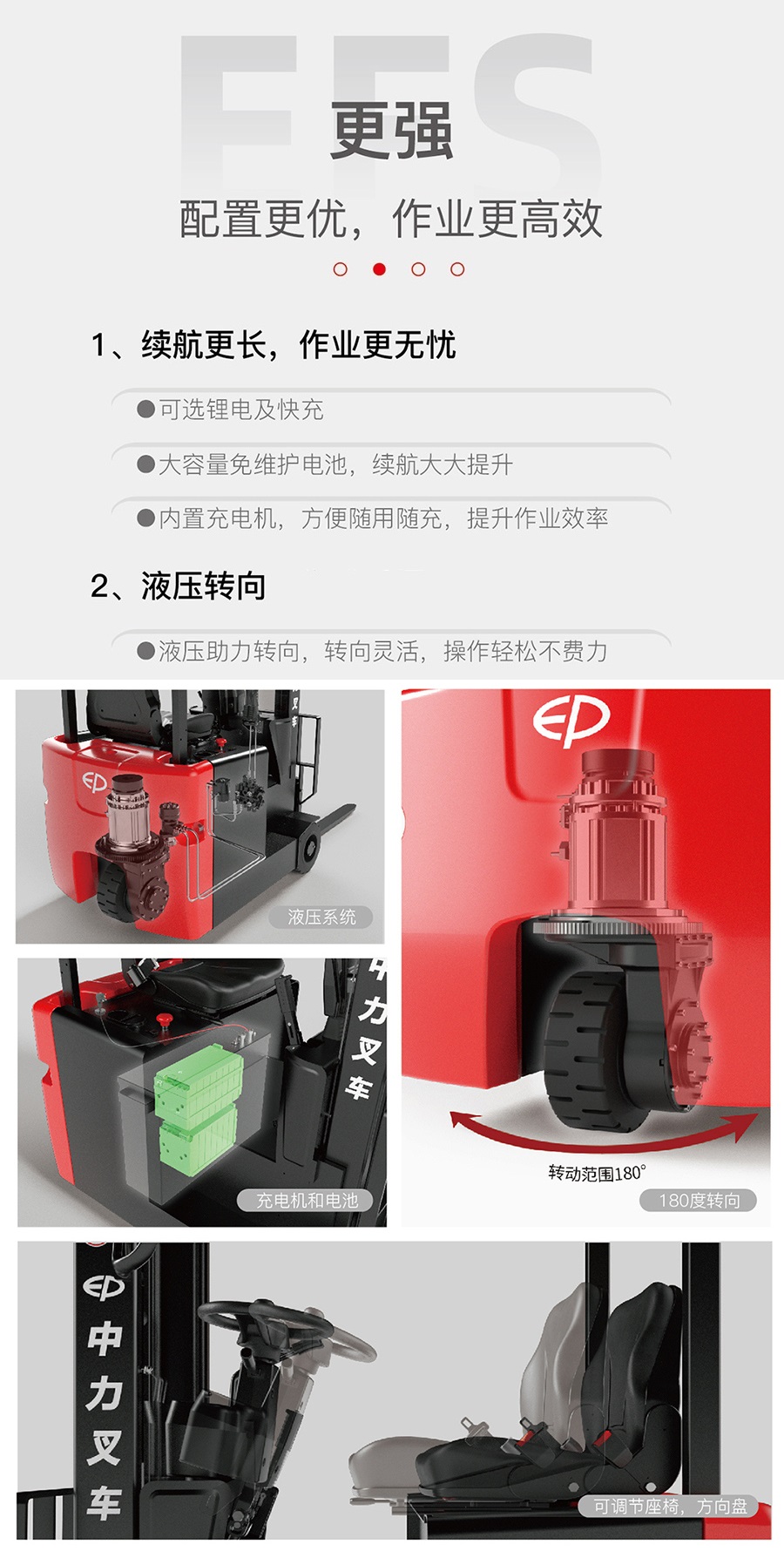 1.2噸三支點(diǎn)平衡重式電動(dòng)叉車(chē)EFS121